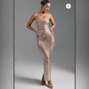 Oh Polly Amaya maxi dress in almond